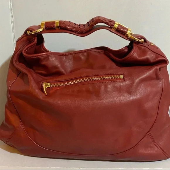 Rachel Zoe red leather tote handbag